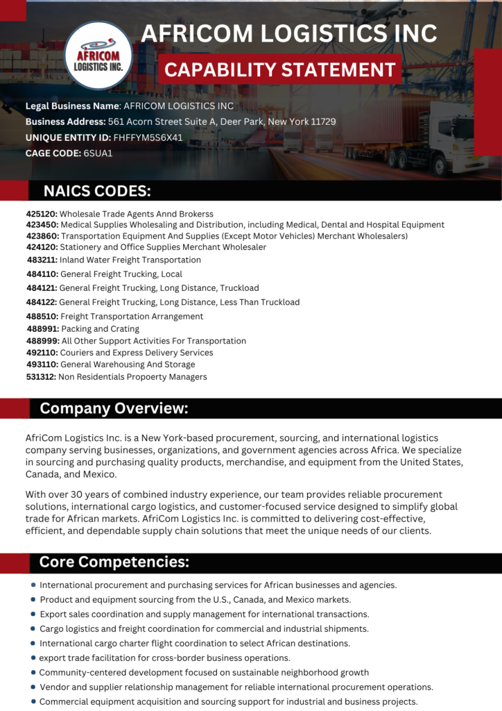 africom logistics inc capability statement